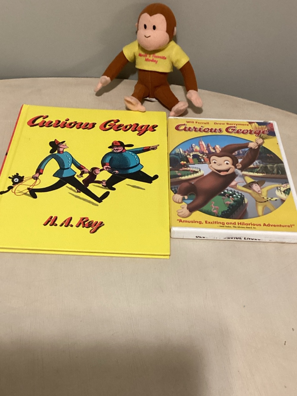 Curious George Bundle Of Three -DVD, Book And Mini George